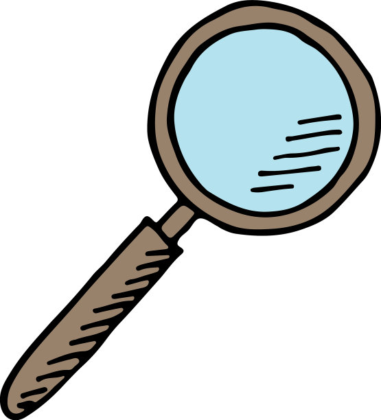 搜索彩色涂鸦放大镜检测图标图片下载