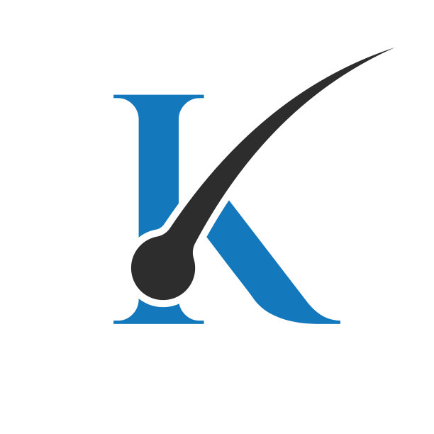 头发处理标志上的k字母模板图片下载