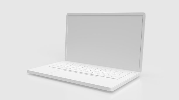 白色背景上的白色笔记本3d渲染图片下载