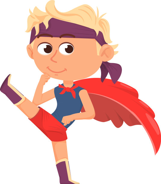 穿红斗篷的战斗男孩超级英雄儿童力量图片下载