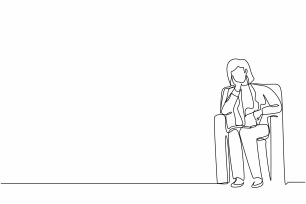 单连续画线的女商人图片下载