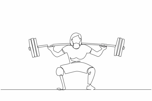 单线画残疾女性图片下载