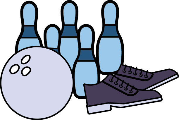 凯格尔娱乐活动矢量图标设计，运动设备符号，身体健身和健康标志，休闲活动股票插图，保龄球与球员鞋的概念图片下载