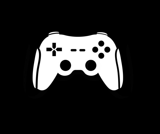 黑白操纵杆孤立在白色背景上。用于玩游戏的手柄，娱乐矢量控制器的设计与说明。图片下载