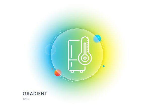 单室冰箱线图标。冰箱的迹象。梯度模糊按钮。向量图片下载