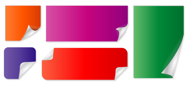 一套折角纸颜色的贺卡图片下载