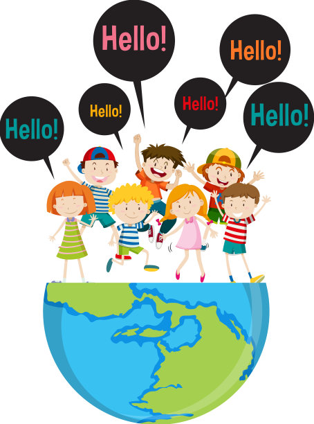 Hello讲话气泡卡通人物图片下载