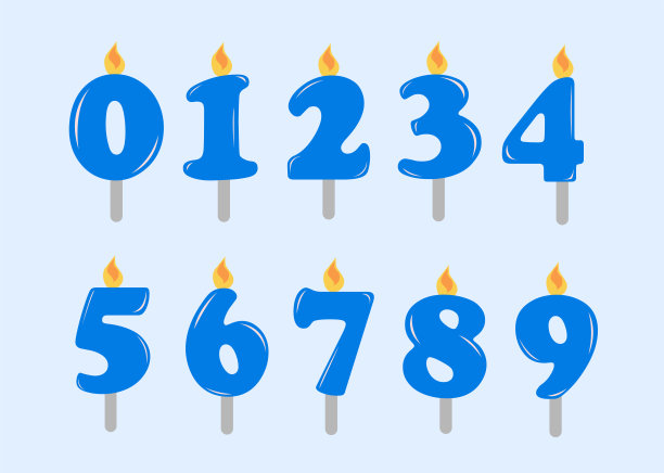 生日蜡烛以数字的形式进行装饰图片下载