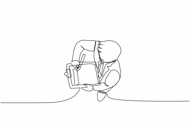 单线画俯视图商人图片下载