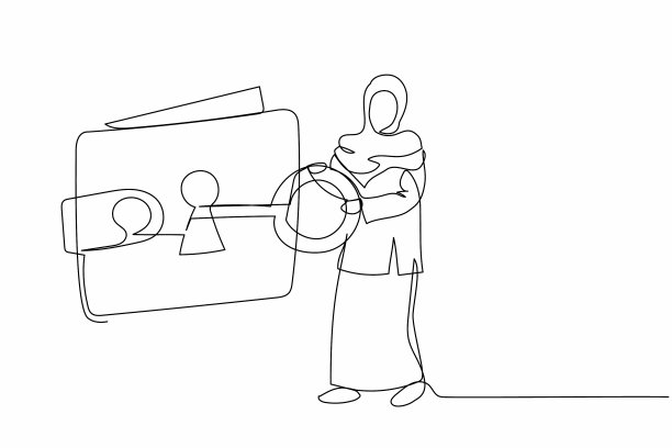 阿拉伯单线连续绘图图片下载