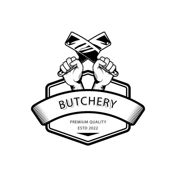 屠宰标志设计模板在乡村复古图片下载