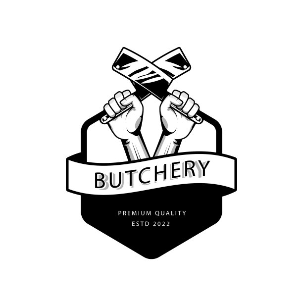 屠宰标志设计模板在乡村复古图片下载