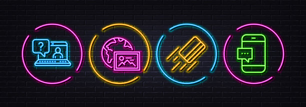 网络照片信用卡和常见问题最小行图标图片下载