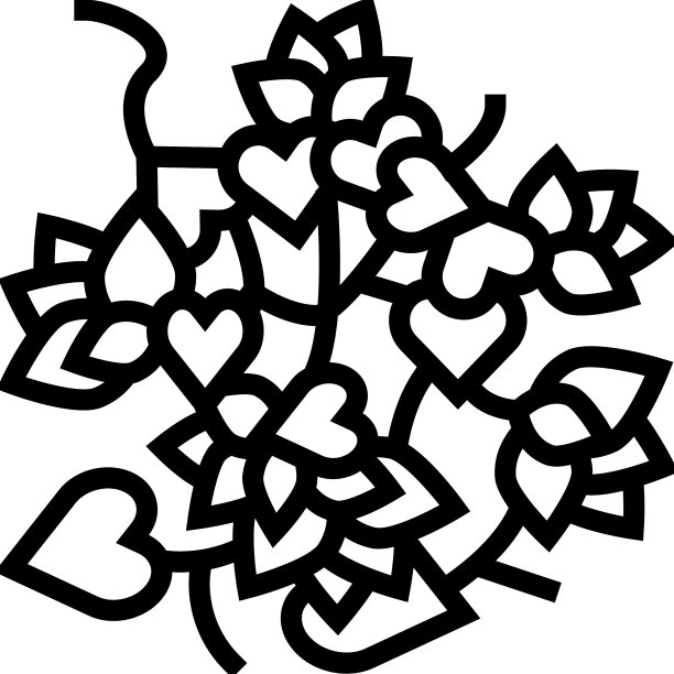 三角梅线图标图片下载