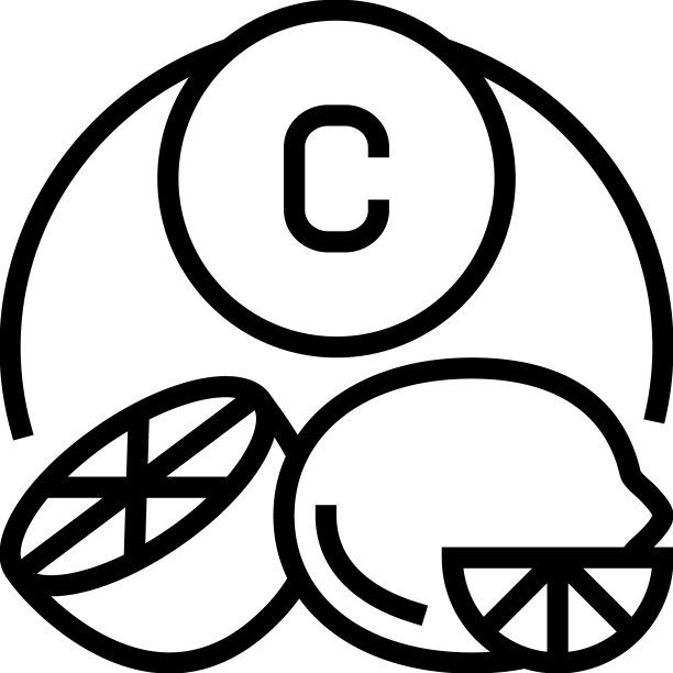 维生素C柑橘线条图标图片下载