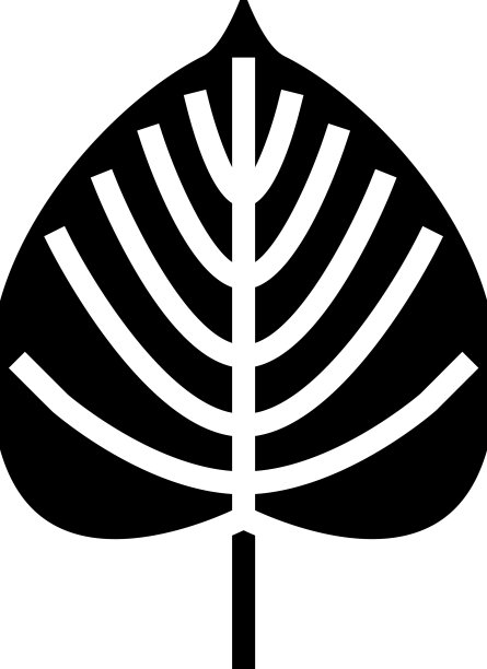 菩提树叶雕文图标图片下载