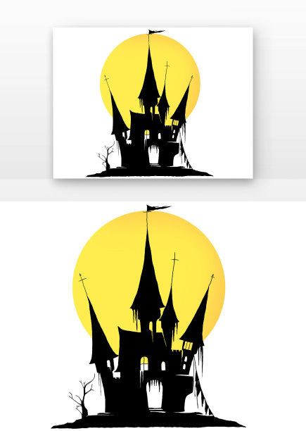 万圣节城堡剪影图片下载