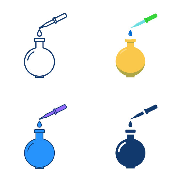 烧瓶和滴管图标设置图片下载