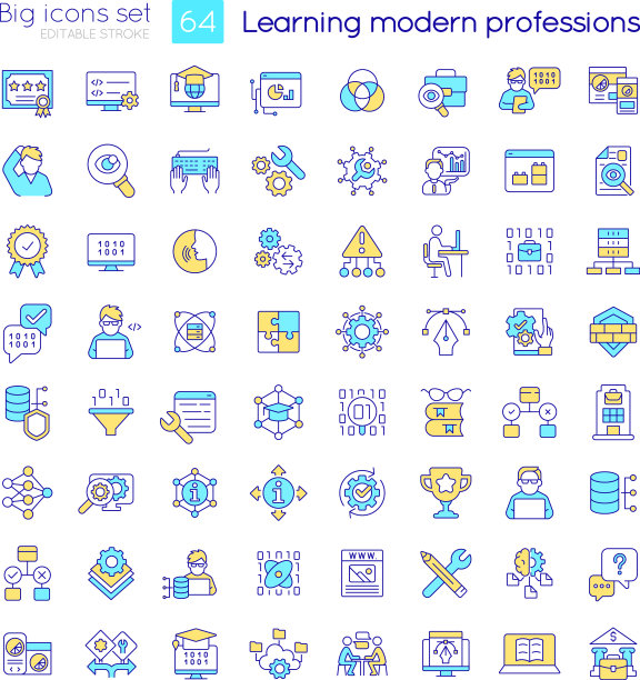 学习现代职业RGB彩色图标集图片下载