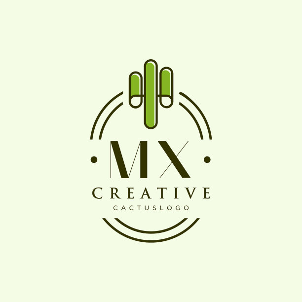 Mx首字母绿色仙人掌标志图片下载