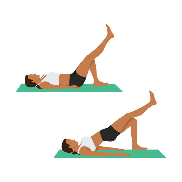 女子在做单腿臀桥练习图片下载