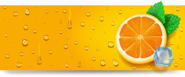 鲜橙汁横幅橙果冰图片下载
