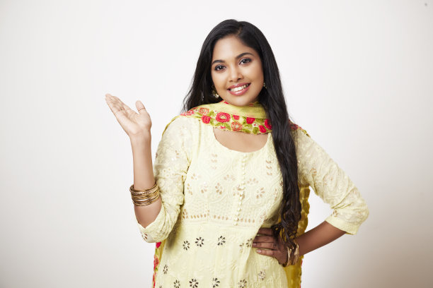 美丽的印度女孩问候图片下载