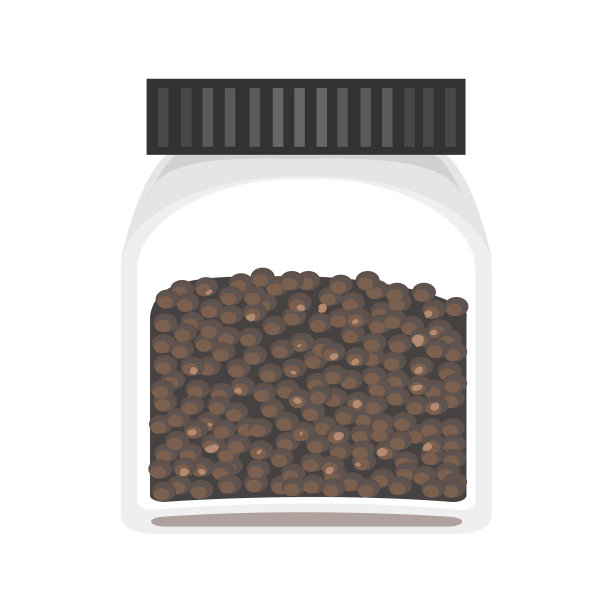 黑胡椒在玻璃罐里图片下载