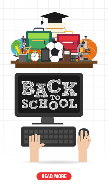 返校概念设计平面风格横幅图片下载