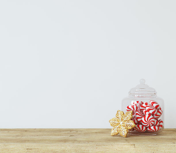 室内模型。圣诞节厨房模型。3 d渲染。图片下载