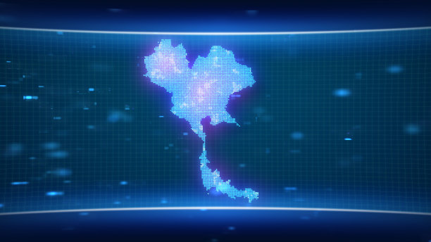 非洲地图剪影轮廓线点三角形通信，互联网技术概念。图片下载