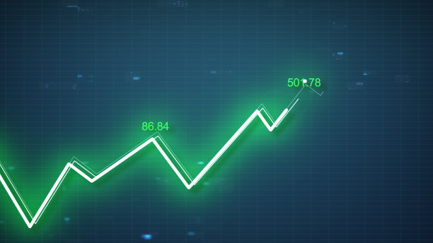 成长线股票市场图表图表商业发展竞赛概念动画。高科技风格的图表与网格图片下载
