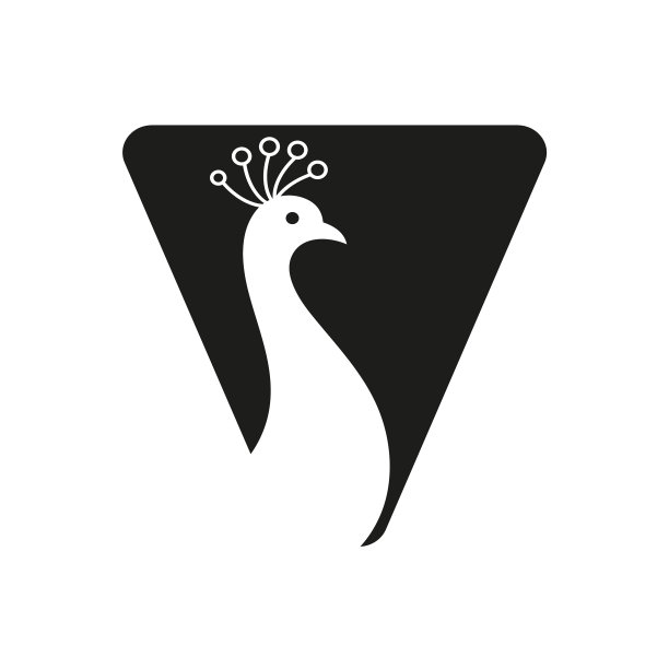 字母v美丽孔雀标志模板模板图片下载