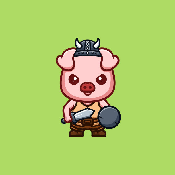 猴子维京可爱创意卡哇伊卡通吉祥物图片下载