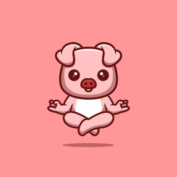 猴子坐着冥想可爱创意卡哇伊图片下载