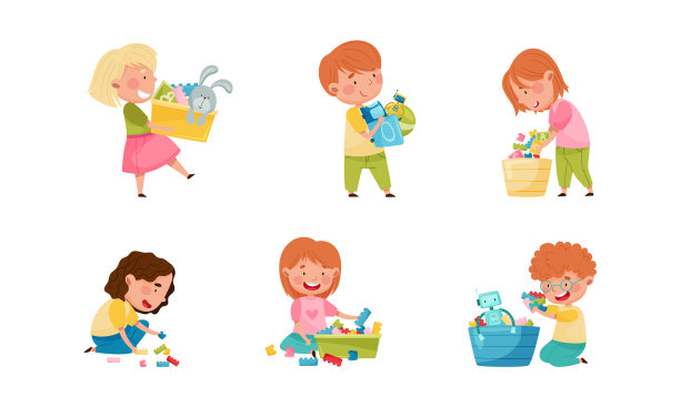 孩子们在托儿所玩玩具图片下载