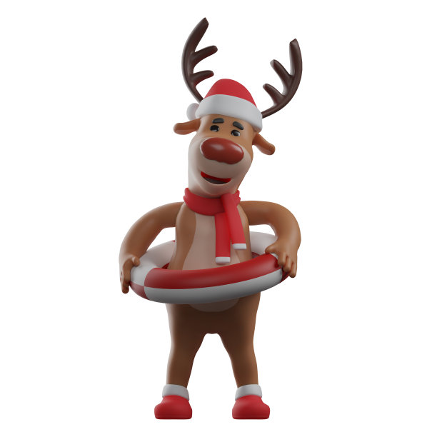 圣诞小鹿3d卡通图片佩戴图片下载