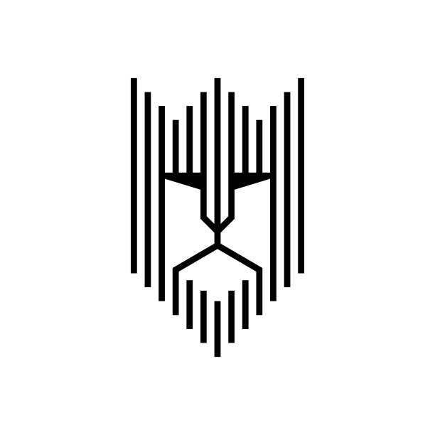 狮子王几何线条标志设计图片下载