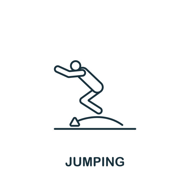 跳跃图标单色简单的健身图标图片下载