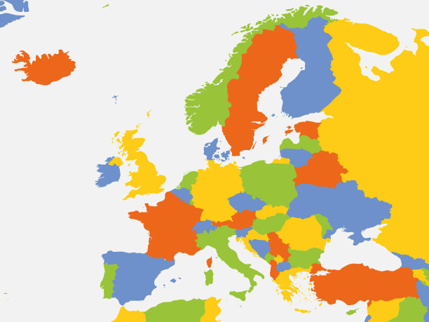 欧洲大陆的政治地图图片下载