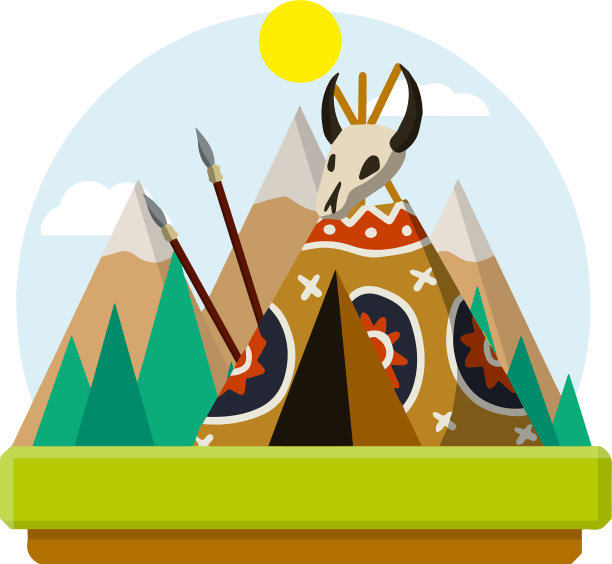 印第安人棚屋，印第安人的房子图片下载