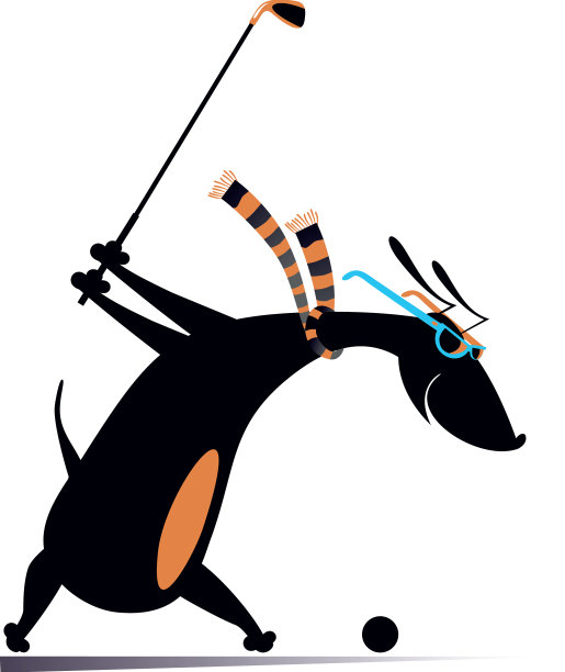 卡通狗打高尔夫球图片下载