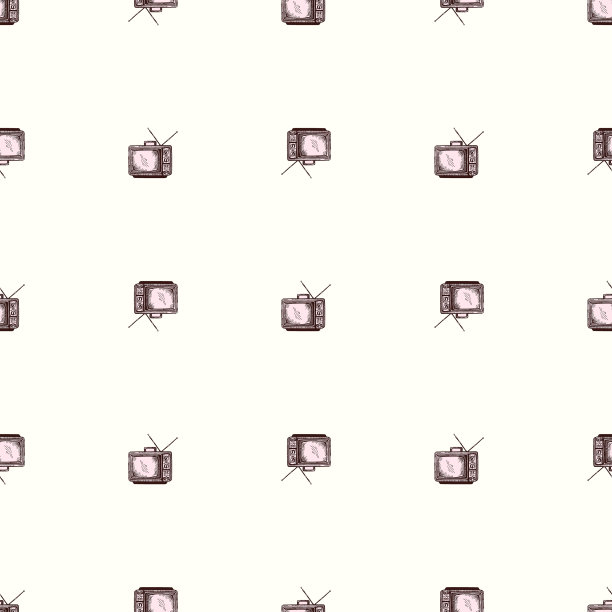复古电视天线雕刻无缝模式图片下载