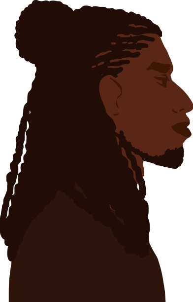 非裔美国人侧面肖像与图片下载
