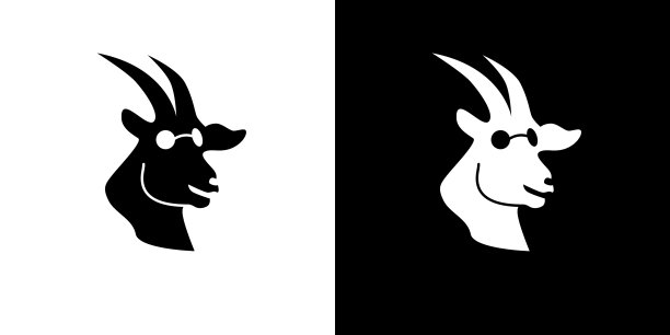 独特而酷的山羊抽象设计图片下载