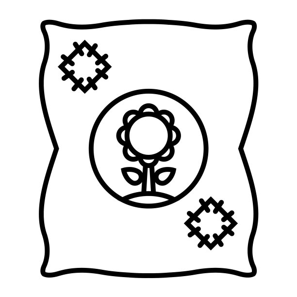 黑色线性图标袋肥料的植物图片下载