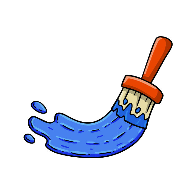 用红色工具刷蓝色笔画图片下载