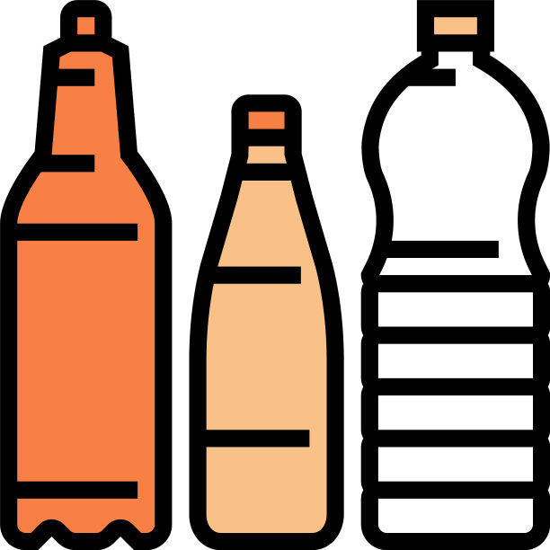 瓶包装塑料废料彩色图标图片下载