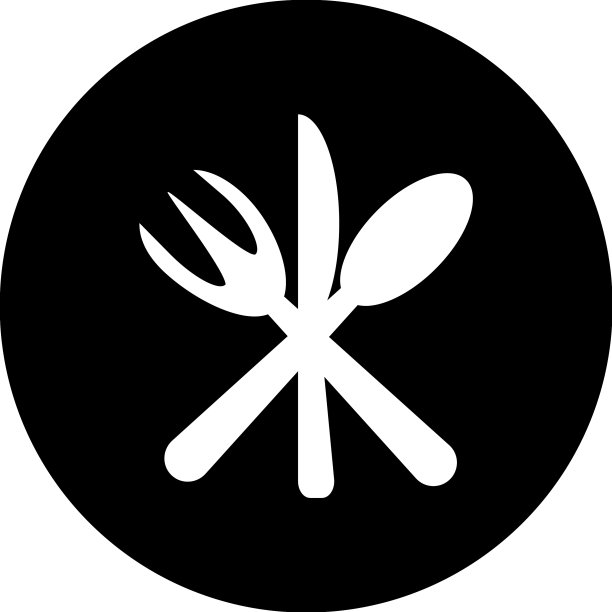 黑白标志餐勺和叉子图片下载
