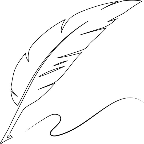 羽毛笔标识图片下载